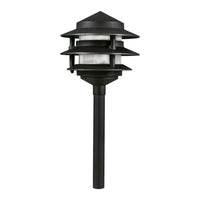 Outdoor Landscape Lighting LED 12V Low Voltage CDPA52 3W 12V AC/DC 3000K Warm White Integrated LED Aluminum Low Voltage Landscape Lighting 3 Tier Pagoda Path Light