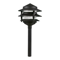 Outdoor Landscape Lighting LED 12V Low Voltage CDPA52 4x/8x/12x Package 3W 3000K Warm White Integrated LED 12V AC/DC Aluminum Low Voltage Landscape Lighting 3 Tier Pagoda Path Light