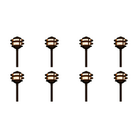 Outdoor Landscape Lighting LED 12V Low Voltage CDPA52 4x/8x/12x Package 3W 3000K Warm White Integrated LED 12V AC/DC Aluminum Low Voltage Landscape Lighting 3 Tier Pagoda Path Light 8 Pack