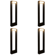 CDPA56 4x/8x/12x Package 8W 12V Low Voltage LED Rectangular Adjustable Bollard Landscape Aluminum Pathway Lighting - 4 Pack