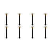 Outdoor Landscape Lighting LED 12V Low Voltage CDPA63 4x/8x/12x Package 12W Aluminum Bollard Pathway Lighting LED Square Top Modern 12V Low Voltage 8 Pack