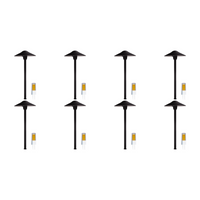 Outdoor Landscape Lighting LED 12V Low Voltage DL03 4x/8x/12x Package 12V AC/DC Aluminum Low Voltage Landscape Lighting Mushroom Path Light with G4 3W 3000K Bulb Black 8 Pack