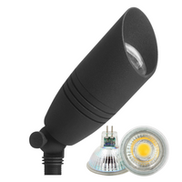 Outdoor Landscape Lighting LED 12V Low Voltage DL05 4x/8x/12x Package 12V Low Voltage LED Smooth Bullet Directional Outdoor Aluminum Spotlight with MR16 5W 3000K Bulb