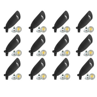 Outdoor Landscape Lighting LED 12V Low Voltage DL05 4x/8x/12x Package 12V Low Voltage LED Smooth Bullet Directional Outdoor Aluminum Spotlight with MR16 5W 3000K Bulb Black 12 Pack