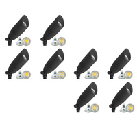 Outdoor Landscape Lighting LED 12V Low Voltage DL05 4x/8x/12x Package 12V Low Voltage LED Smooth Bullet Directional Outdoor Aluminum Spotlight with MR16 5W 3000K Bulb Black 8 Pack