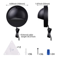 Outdoor Landscape Lighting LED 12V Low Voltage DLA03 6-Pack Black 2.5W 3CCT Low Voltage 3000K Warm White Integrated LED Outdoor Half Moon Aluminum Deck Lights Package, 12V LED Step Fence Landscape Lights