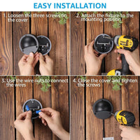 Outdoor Landscape Lighting LED 12V Low Voltage DLA01 6-Pack Black 2.5W Low Voltage 3000K Warm White Integrated LED Outdoor Half Moon Aluminum Deck Lights Package, 12V LED Step Fence Landscape Lights