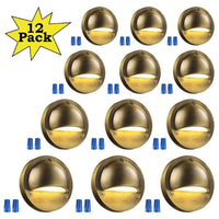 Outdoor Landscape Lighting LED 12V Low Voltage DLA01 12-Pack Bronze 2.5W Low Voltage 3000K Warm White Integrated LED Outdoor Half Moon Aluminum Deck Lights Package, 12V LED Step Fence Landscape Lights