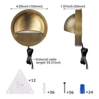 Outdoor Landscape Lighting LED 12V Low Voltage DLA01 12-Pack Bronze 2.5W Low Voltage 3000K Warm White Integrated LED Outdoor Half Moon Aluminum Deck Lights Package, 12V LED Step Fence Landscape Lights