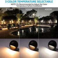 Outdoor Landscape Lighting LED 12V Low Voltage DLA03 12-Pack Black 2.5W 3CCT Low Voltage 3000K Warm White Integrated LED Outdoor Half Moon Aluminum Deck Lights Package, 12V LED Step Fence Landscape Lights
