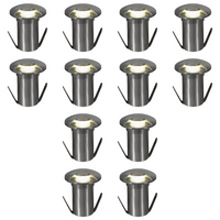 Outdoor Landscape Lighting LED 12V Low Voltage DM53 4x/8x/12x Package 3W COB 12V Low Voltage LED Monodirectional Stainless Steel Waterproof In-Ground Landscape Well Light 3000K Stainless Steel 12 Pack