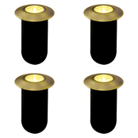 Outdoor Landscape Lighting LED 12V Low Voltage DMB52 4x/8x/12x Package 1.5W 12V Low Voltage 3000K Warm White Integrated LED Landscape In-ground Brass Waterproof Well Lights Fixture 4 Pack