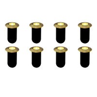 Outdoor Landscape Lighting LED 12V Low Voltage DMB52 4x/8x/12x Package 1.5W 12V Low Voltage 3000K Warm White Integrated LED Landscape In-ground Brass Waterproof Well Lights Fixture 8 Pack