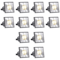 Outdoor Landscape Lighting LED 12V Low Voltage DMS52 4x/8x/12x Package 3W COB 12V Low Voltage LED Square Top Stainless Steel Waterproof In-Ground Landscape Well Light 3000K/5000K Stainless Steel 12 Pack