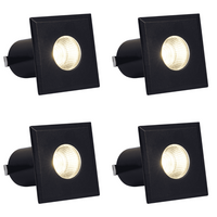 Outdoor Landscape Lighting LED 12V Low Voltage DMS52 4x/8x/12x Package 3W COB 12V Low Voltage LED Square Top Stainless Steel Waterproof In-Ground Landscape Well Light 3000K/5000K Black 4 Pack