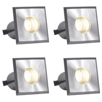 Outdoor Landscape Lighting LED 12V Low Voltage DMS52 4x/8x/12x Package 3W COB 12V Low Voltage LED Square Top Stainless Steel Waterproof In-Ground Landscape Well Light 3000K/5000K Stainless Steel 4 Pack