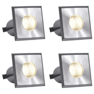 DMS52 4x/8x/12x Package 3W COB 12V Low Voltage LED Square Top Stainless Steel Waterproof In-Ground Landscape Well Light 3000K/5000K - Stainless Steel / 4 Pack / 3000K