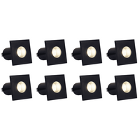Outdoor Landscape Lighting LED 12V Low Voltage DMS52 4x/8x/12x Package 3W COB 12V Low Voltage LED Square Top Stainless Steel Waterproof In-Ground Landscape Well Light 3000K/5000K Black 8 Pack