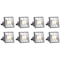 Outdoor Landscape Lighting LED 12V Low Voltage DMS52 4x/8x/12x Package 3W COB 12V Low Voltage LED Square Top Stainless Steel Waterproof In-Ground Landscape Well Light 3000K/5000K Stainless Steel 8 Pack