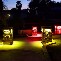 Outdoor Landscape Lighting LED 12V Low Voltage ELA12 8-Pack 12 Inch 5W RGBW LED Retaining Wall Lights, Aluminum Hardscape Color Changing 12V Low Voltage Landscape Lights