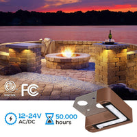 Outdoor Landscape Lighting LED 12V Low Voltage ELC02 4-Pack 3W LED Aluminum Hardscape Lighting Right Angle 3CCT Retaining Wall Lights, 12V Low Voltage Landscape Lights