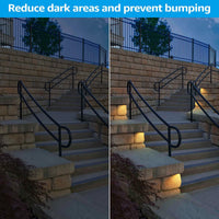 Outdoor Landscape Lighting LED 12V Low Voltage ELC02 8-Pack 3W LED Aluminum Hardscape Lighting Right Angle 3CCT Retaining Wall Lights, 12V Low Voltage Landscape Lights