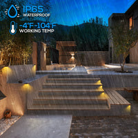 Outdoor Landscape Lighting LED 12V Low Voltage ELC02 8-Pack 3W LED Aluminum Hardscape Lighting Right Angle 3CCT Retaining Wall Lights, 12V Low Voltage Landscape Lights