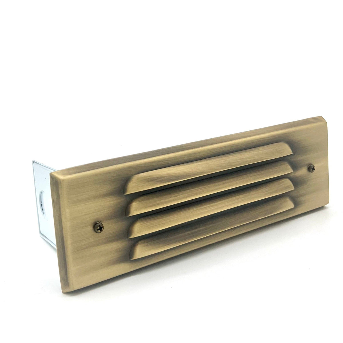 Outdoor Landscape Lighting LED 12V Low Voltage STBP04 Tulay Antique Brass Louvered Step Light Low Voltage Landscape Lighting