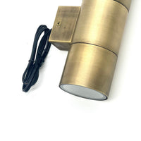 Outdoor Landscape Lighting LED 12V Low Voltage SCSP01 Stelvio Sconce Antique Brass Finish Up/Down Light 4x/8x/12x MR16 4W Dimmable 2700K Package Low Voltage Outdoor Lighting