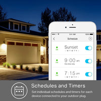 Outdoor Landscape Lighting LED 12V Low Voltage Outdoor Smart Plug Double Socket, Smart Home Wi-Fi Outlet Timer