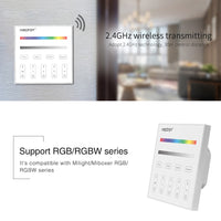 Outdoor Landscape Lighting LED 12V Low Voltage MiBoxer RGB/RGBW Wall Mounted Smart Panel Wireless Remote 4 Zones 2.4G RF Compatible with Miboxer WL5, FUT039, FUT045, FUT039W, FUT039S, LS2 Controllers