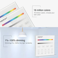 Outdoor Landscape Lighting LED 12V Low Voltage MiBoxer RGB/RGBW Wall Mounted Smart Panel Wireless Remote 4 Zones 2.4G RF Compatible with Miboxer WL5, FUT039, FUT045, FUT039W, FUT039S, LS2 Controllers
