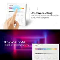 Outdoor Landscape Lighting LED 12V Low Voltage MiBoxer RGB/RGBW Wall Mounted Smart Panel Wireless Remote 4 Zones 2.4G RF Compatible with Miboxer WL5, FUT039, FUT045, FUT039W, FUT039S, LS2 Controllers