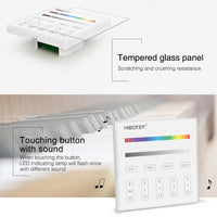 Outdoor Landscape Lighting LED 12V Low Voltage MiBoxer RGB/RGBW Wall Mounted Smart Panel Wireless Remote 4 Zones 2.4G RF Compatible with Miboxer WL5, FUT039, FUT045, FUT039W, FUT039S, LS2 Controllers