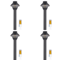 Outdoor Landscape Lighting LED 12V Low Voltage PLB01 4x/8x/12x Package 12V G4 Snub 12V Low Voltage Heavy Duty Cast Brass Outdoor LED Pathway Light with G4 2W 3000K Bulb 4 Pack