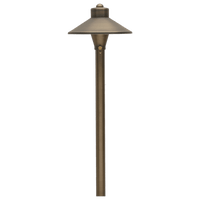Outdoor Landscape Lighting LED 12V Low Voltage Natural Brass LED Connoisseur Kit: (8) SPB06 Spot Lights, (4) PLB03 Path Lights