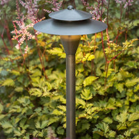 Outdoor Landscape Lighting LED 12V Low Voltage PLB04 Cast Brass Two Tier Brass LED 12V Pagoda Low Voltage Pathway Light G4 Socket