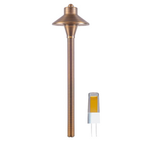 Outdoor Landscape Lighting LED 12V Low Voltage PLB06 4x/8x/12x Package 12V G4 Snub Low Voltage Heavy Duty Cast Brass Outdoor LED Pathway Light with G4 3W 3000K Bulb