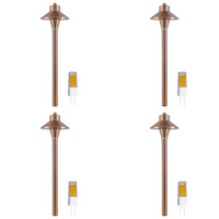 Outdoor Landscape Lighting LED 12V Low Voltage PLB06 4x/8x/12x Package 12V G4 Snub Low Voltage Heavy Duty Cast Brass Outdoor LED Pathway Light with G4 3W 3000K Bulb 4 Pack