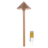 Outdoor Landscape Lighting LED 12V Low Voltage PLB11 4x/8x/12x Package Brass LED 12V Low Voltage Pathway Outdoor Lighting Landscape Fixture with G4 3W 3000K Bulb