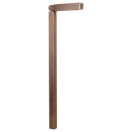 PLB14 Adjustable Integrated 3W 3000K Warm White LED Brass L-Shaped 12V Low Voltage Pathway Light - Natural Brass