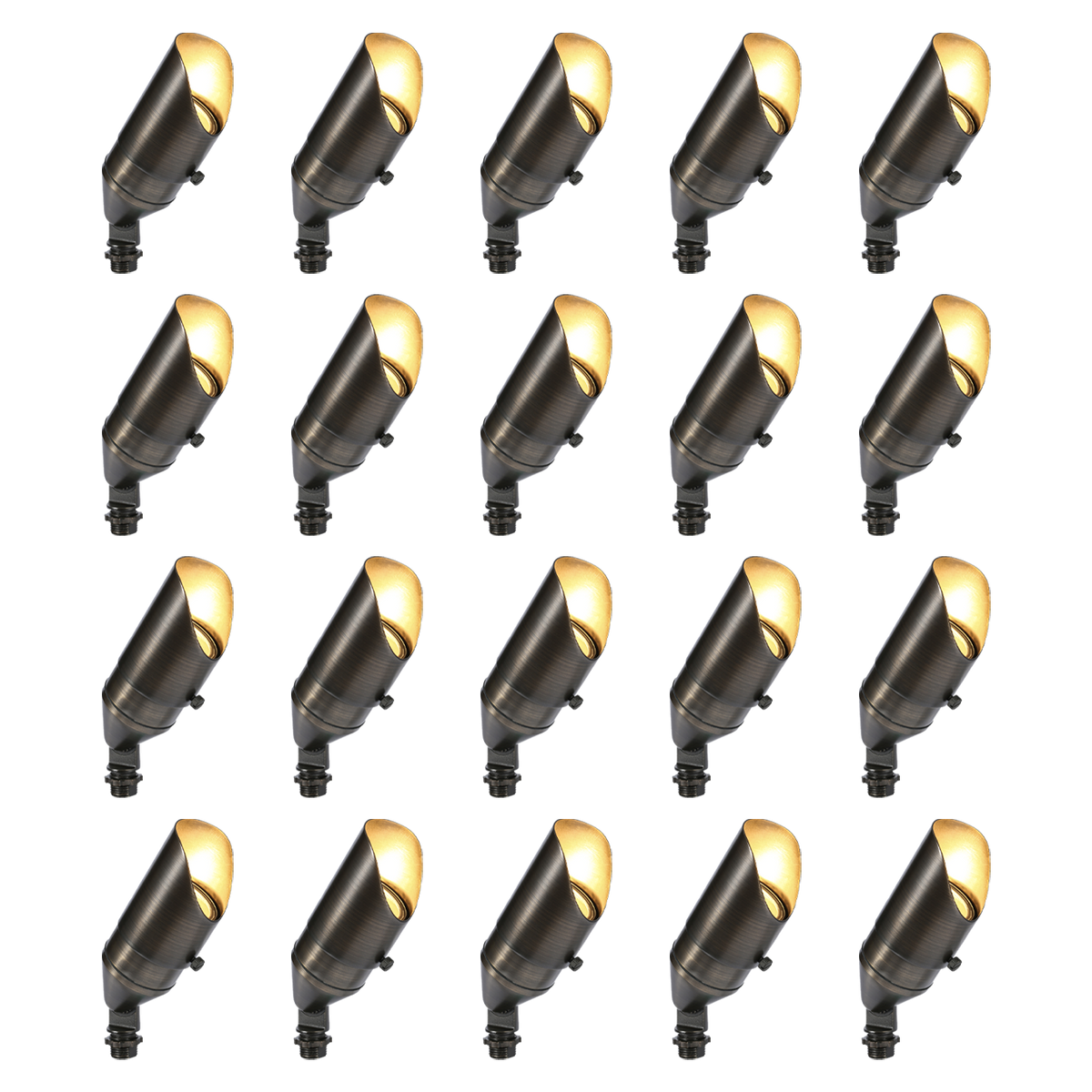 Outdoor Landscape Lighting LED 12V Low Voltage RAL8105 x20 Package Brass Bullet Accent Light Low Voltage LED Outdoor Landscape Spotlight [FINAL SALE]