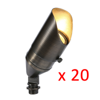 Outdoor Landscape Lighting LED 12V Low Voltage RAL8105 x20 Package Brass Bullet Accent Light Low Voltage LED Outdoor Landscape Spotlight [FINAL SALE]