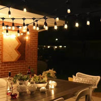 Outdoor Landscape Lighting LED 12V Low Voltage SL103 2800K Warm White LED Low Voltage Bistro String Lights 50 FT Outdoor Weatherproof 10pcs Connect Anywhere 12V Edison Bulbs