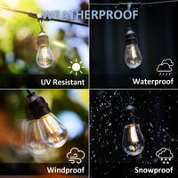 Outdoor Landscape Lighting LED 12V Low Voltage SL102 LED Dimmable Smart Bistro String Lights Outdoor Weatherproof 12V Edison Bulbs
