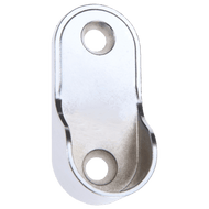 SM08 Oval Wardrobe Rail End Brackets Steel Closet Rod Socket Holder Pair - 1 Pack