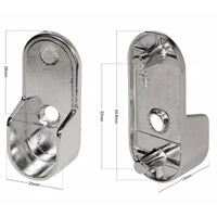 Outdoor Landscape Lighting LED 12V Low Voltage SM08 Oval Wardrobe Rail End Brackets Steel Closet Rod Socket Holder Pair