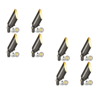 Outdoor Landscape Lighting LED 12V Low Voltage SPB04 4x/8x/12x Package Adjustable 12V Low Voltage LED Bullet Landscape Brass Spotlight Outdoor Lighting with MR16 5W 3000K Bulb Dark Brass 8 pack