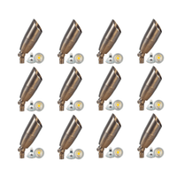 Outdoor Landscape Lighting LED 12V Low Voltage SPB06 4x/8x/12x Package 12V Low Voltage LED Outdoor Landscape Brass Spotlight with MR16 5W 3000K Bulb Natural Brass 12 Pack