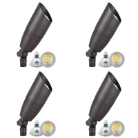 Outdoor Landscape Lighting LED 12V Low Voltage SPB06 4x/8x/12x Package 12V Low Voltage LED Outdoor Landscape Brass Spotlight with MR16 5W 3000K Bulb Dark Brass 4 Pack